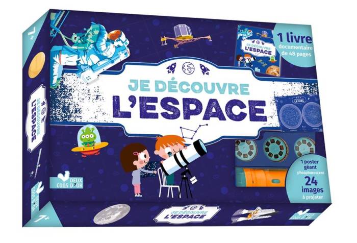 JE DECOUVRE L'ESPACE - COFFRET AVEC LAMPE ET POSTER PHOSPHORESCENT DES CONSTELLATIONS