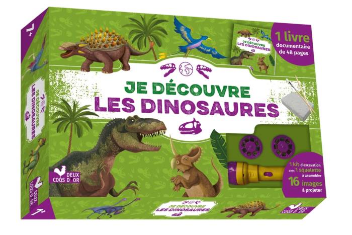 JE DECOUVRE LES DINOSAURES - COFFRET AVEC LAMPE ET KIT EXCAVATION