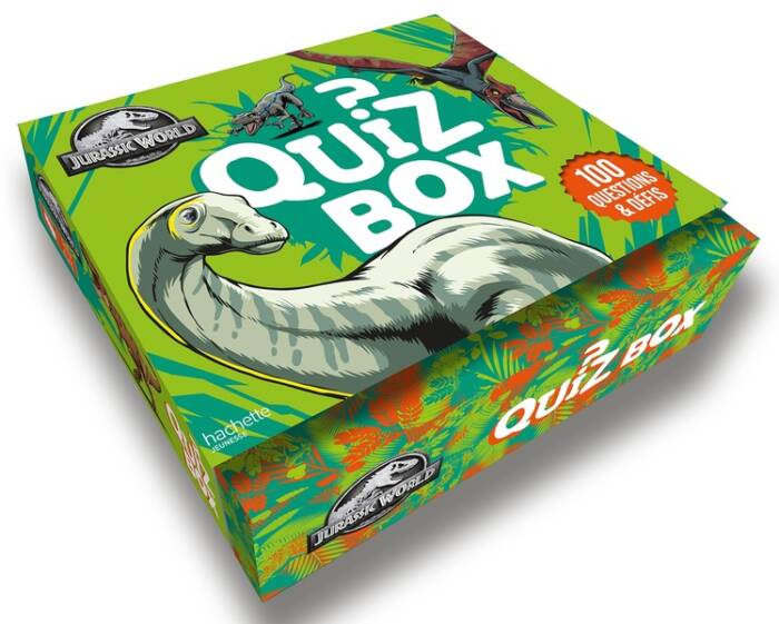 COFFRET JURASSIC WORLD - QUIZ BOX - 100 QUESTIONS ET DEFIS SUR LES DINOSAURES