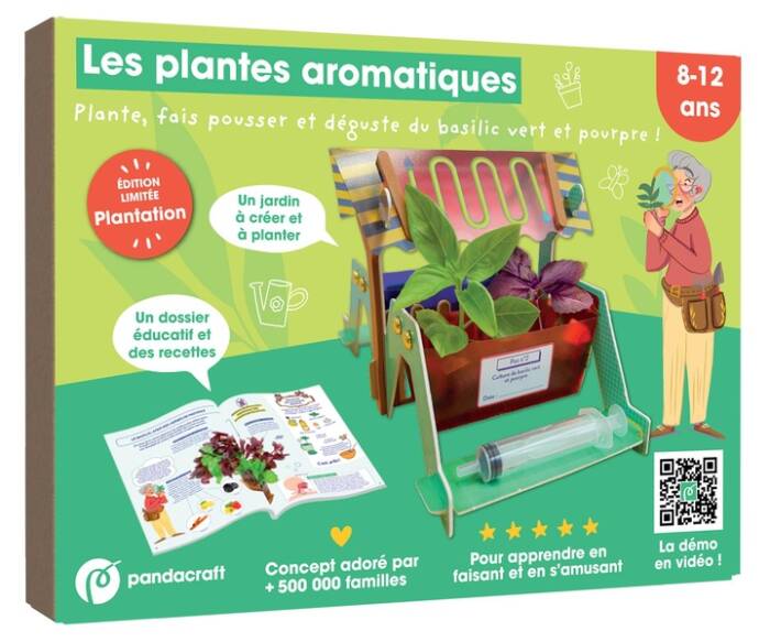 LES PLANTES AROMATIQUES - KIT PANDACRAFT 8-12 ANS - CREE TON JARDIN DE BASILIC !