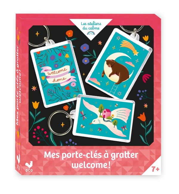 MES PORTE-CLES A GRATTER WELCOME ! MINI BOITE AVEC ACCESSOIRES