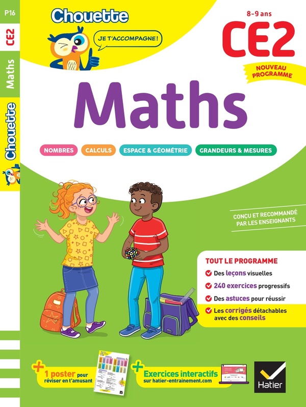 MATHS CE2 - CAHIER DE SOUTIEN NOUVEAU PROGRAMME - LECONS ET EXERCICES CORRIGES