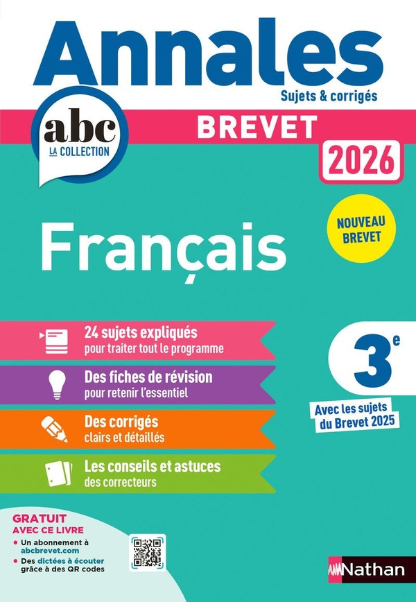 ANNALES BREVET FRANCAIS 2026 - CORRIGE