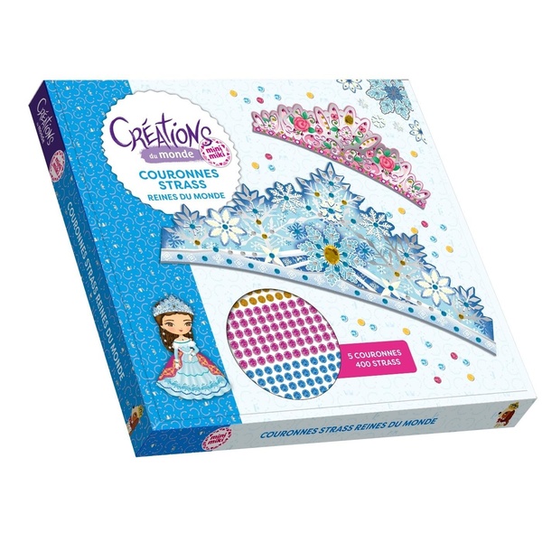 MINIMIKI - COURONNES STRASS - REINES DU MONDE - CREATIONS DU MONDE - 5 COURONNES - 400 STRASS