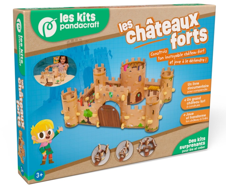 LES CHATEAUX FORTS - KIT PANDACRAFT DES 3 ANS - CONSTRUIS TON INCROYABLE CHATEAU FORT ET JOUE A LE D