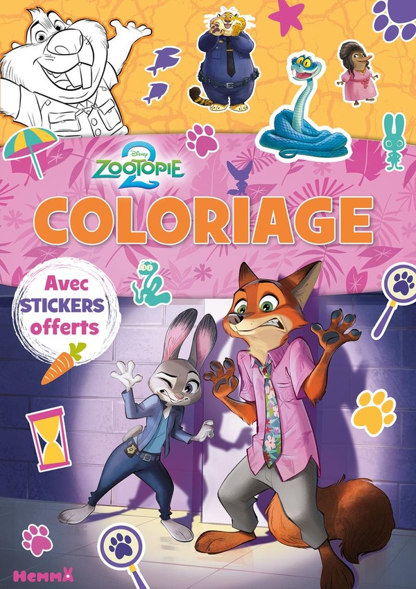 DISNEY ZOOTOPIE 2 - COLORIAGE AVEC STICKERS - OFFERTS