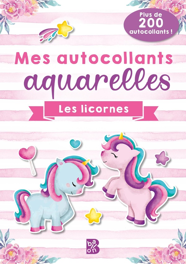 MES AUTOCOLLANTS AQUARELLES : LES LICORNES