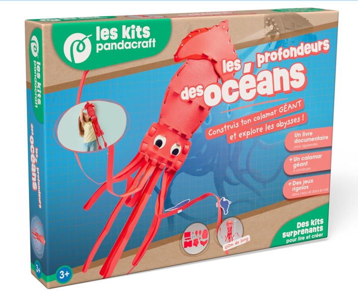 LES PROFONDEURS DES OCEANS - KIT PANDACRAFT DES 3 ANS - CONSTRUIS TON CALAMAR GEANT ET EXPLORE LES A
