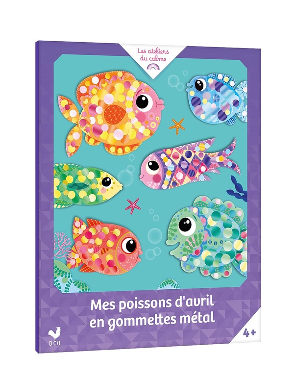 MES POISSONS D'AVRIL EN GOMMETTES METAL - POCHETTE AVEC ACCESSOIRES